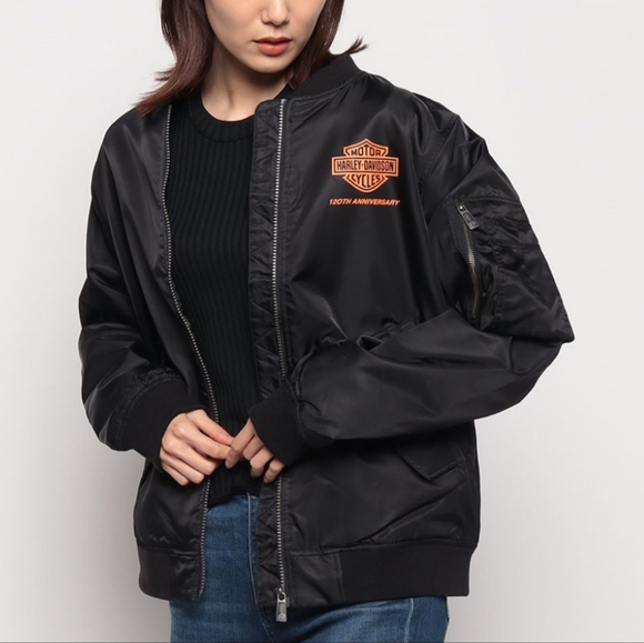 NWT WOMEN'S HARLEY DAVIDSON 120th ANNIVERSARY BOMBER JACKET - Picture 5 of 6